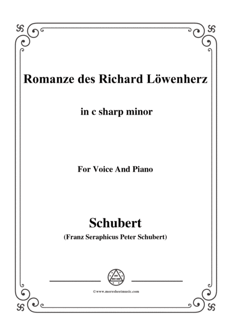 Schubert-Romanze des Richard Löwenherz,Op.86(D.907),in c sharp minor,for Voice&Piano (arr. MSM)