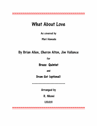 What About Love? (arr. R. Nhomi)