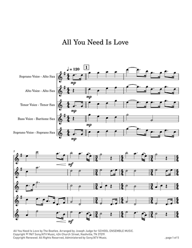 All You Need Is Love (arr. Joseph Judge)