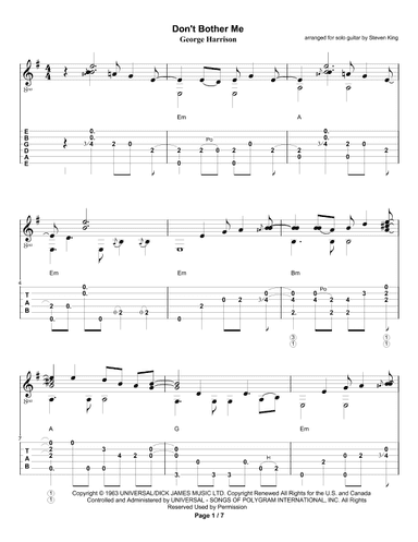 Don't Bother Me (arr. Steven King)
