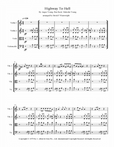 Highway To Hell (arr. David F Wainwright)
