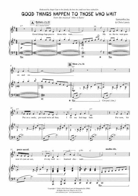 Good Things Happen to Those Who Wait [Solo] (from After it Rains - A New Musical)
