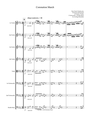 Coronation March (Db) (String Octet - 4 Violins, 1 Viola, 2 Cellos, 1 Bass) (arr. Regis Bookshar)