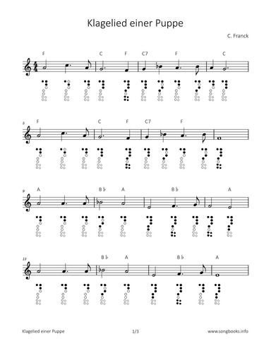 Klagelied einer Puppe (arr. songbooks.info)