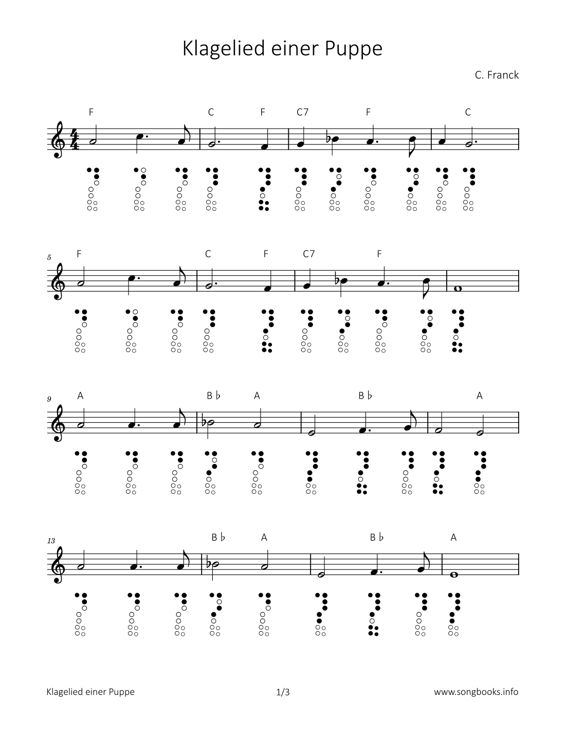 Klagelied einer Puppe (arr. songbooks.info)