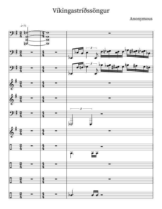 Víkingastríðssöngur - Score Only (arr. David Stewart)