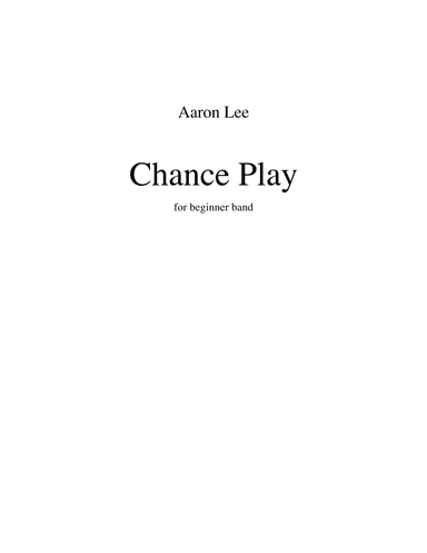 Chance Play (for beginner band)