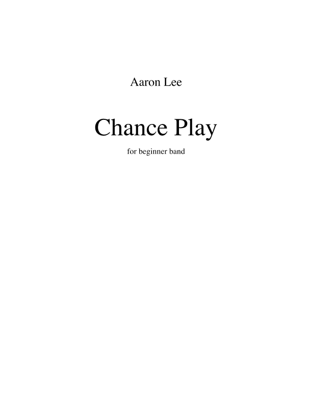 Chance Play (for beginner band)