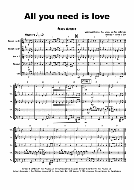 All You Need Is Love (arr. Thomas Graf)