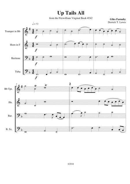 Giles Farnaby-  ``Up Tails All`` for Brass Quintet (arr. Derrick Thomas Lewis)