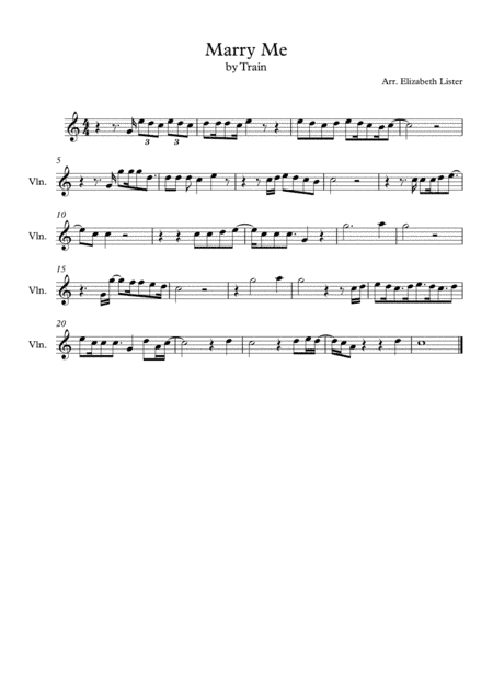 Marry Me (arr. Elizabeth Lister)