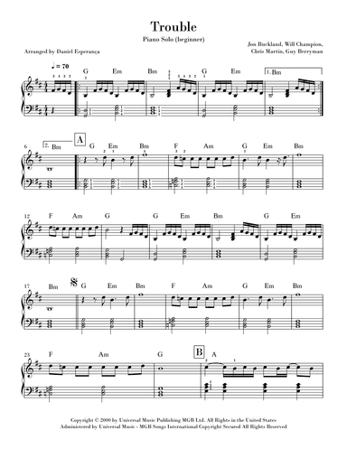 Trouble (arr. Daniel Esperança)