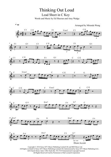 Thinking Out Loud (arr. Miranda Wong)