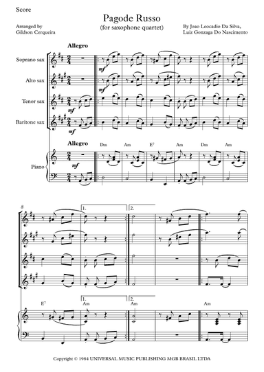 Pagode Russo (arr. Gildson Cerqueira)