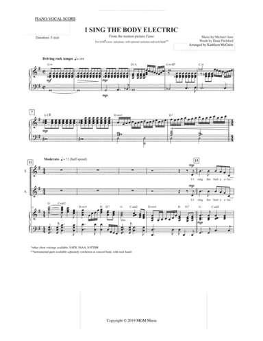 I Sing The Body Electric (arr. Kathleen McGuire)