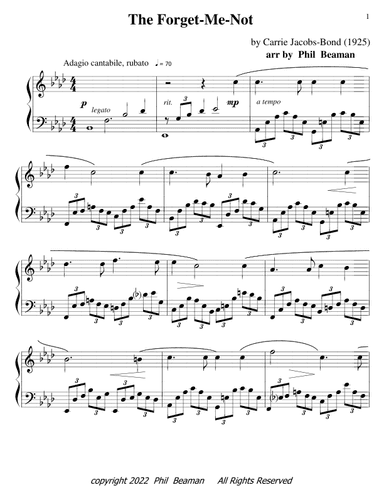 The Forget-Me-Not - piano solo (arr. Phil Beaman)