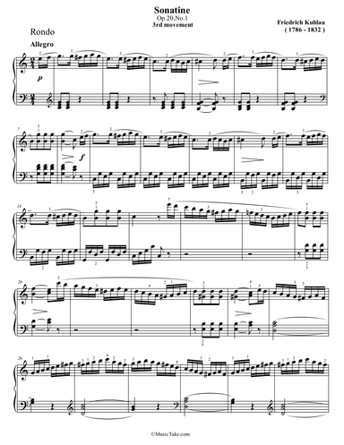 Kuhlau Sonatina in C Major Op.20 No.1 (3rd movement) (arr. Ben Choupak)