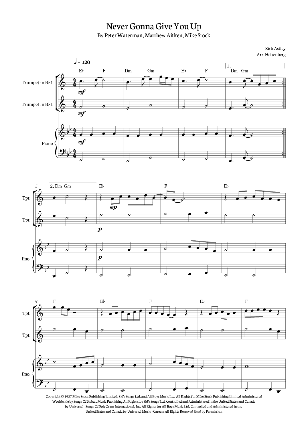 Never Gonna Give You Up (arr. Heisenberg)