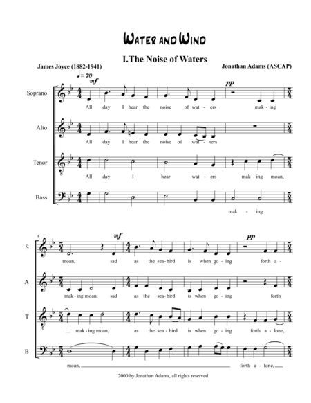 Water and Wind - I. The Noise of Waters