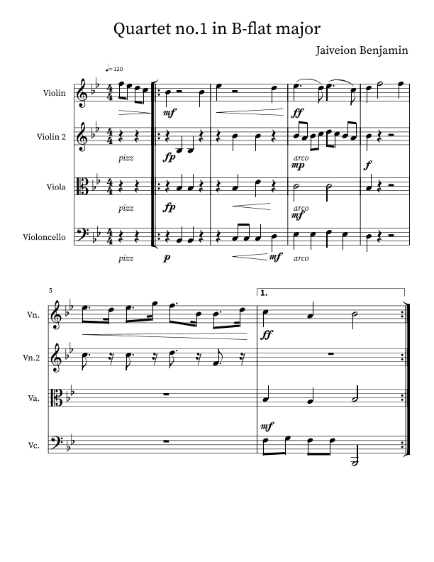 Quartet no.1 in B-flat Major: Preludio