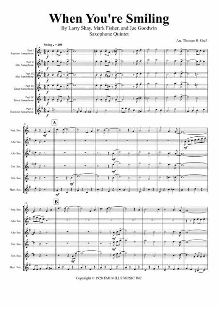 When You're Smiling (the Whole World Smiles With You) (arr. Thomas H. Graf)