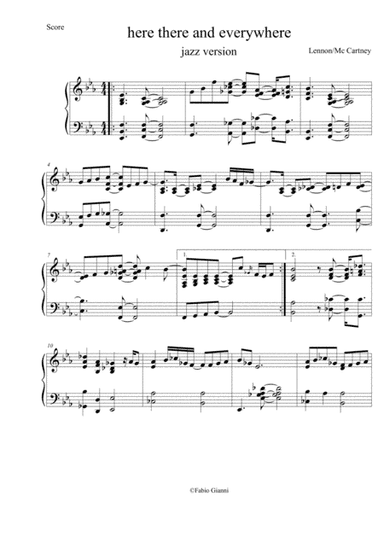 Here, There And Everywhere (arr. pianoplayer)