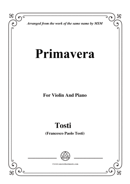 Tosti-Primavera, for Violin and Piano (arr. MSM)
