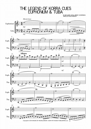 The Legend Of Korra Cues (arr. Ellen Macpherson)
