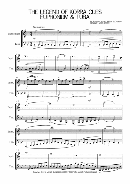 The Legend Of Korra Cues (arr. Ellen Macpherson)
