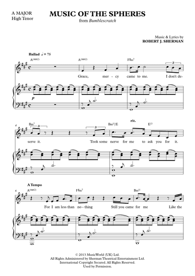 Music Of The Spheres  (A Major)