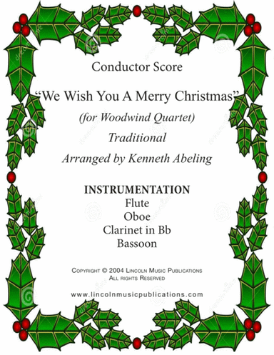We Wish You a Merry Christmas (for Woodwind Quartet) (arr. Kenneth Abeling)