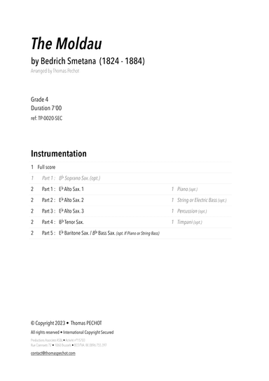 The Moldau (Vltava) (arr. Thomas PECHOT)
