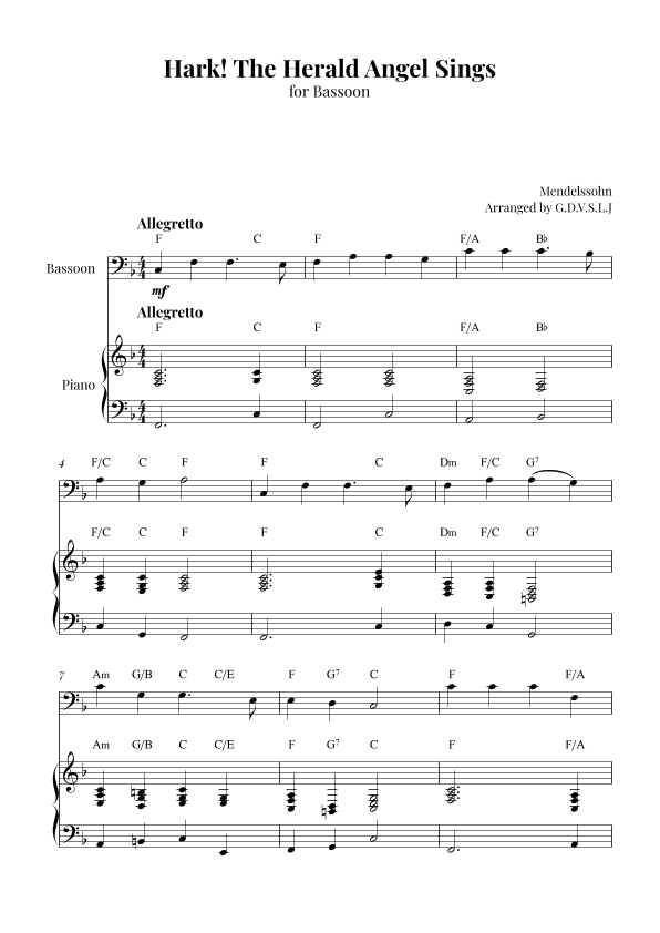 Hark! The Herald Angel Sings (arr. G.D.V.S.L.J)