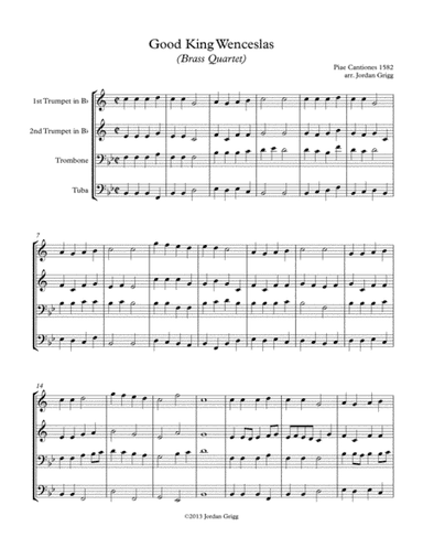 Good King Wenceslas (Brass Quartet) (arr. Jordan Grigg)