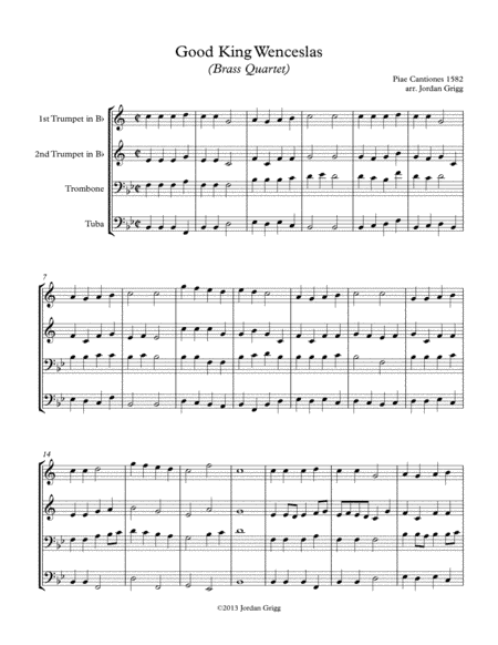 Good King Wenceslas (Brass Quartet) (arr. Jordan Grigg)