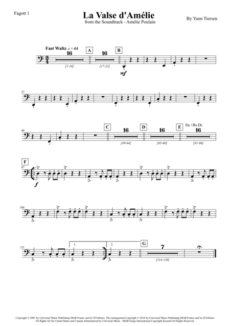 La Valse D'amelie (arr. Jan Angermüller)