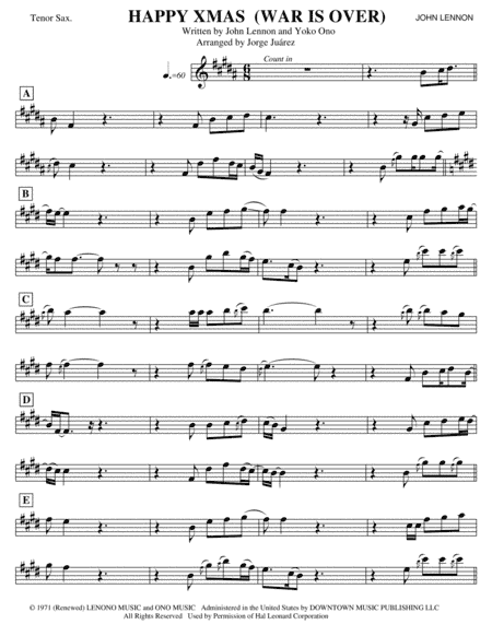 Happy Xmas (War Is Over) (arr. Jorge Juárez)