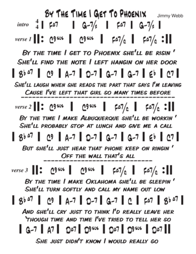 By The Time I Get To Phoenix (arr. Richard Stratton)