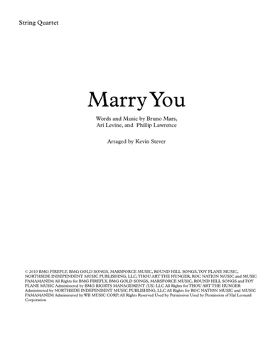 Marry You (arr. Kevin Stever)