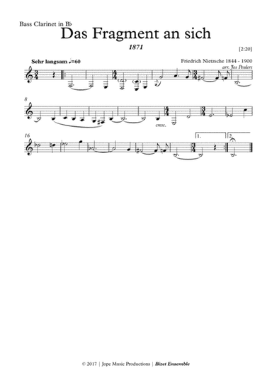 Das Fragment an sich - Friederich Nietzsche (arr. Jos Peulers)