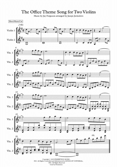 The Office - Theme (arr. Jazeps Jermolovs)