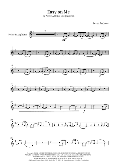 Easy On Me (arr. Peter Andrew)