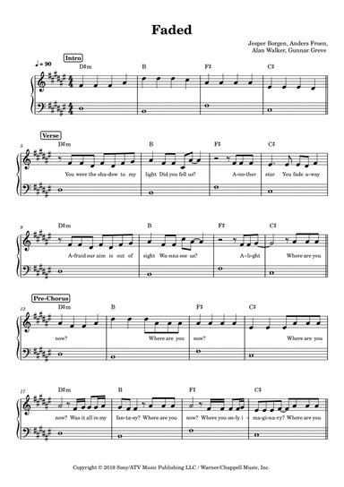 Faded (arr. Anacrusa)