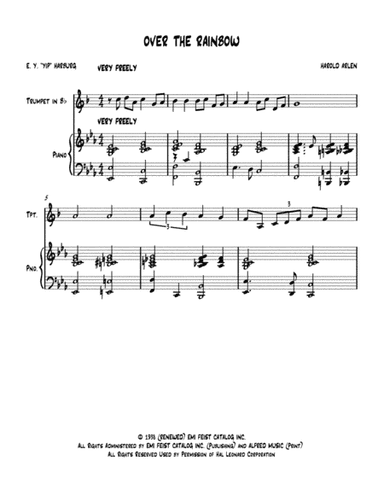 Over The Rainbow (from The Wizard Of Oz) (arr. Nick Lacanski)