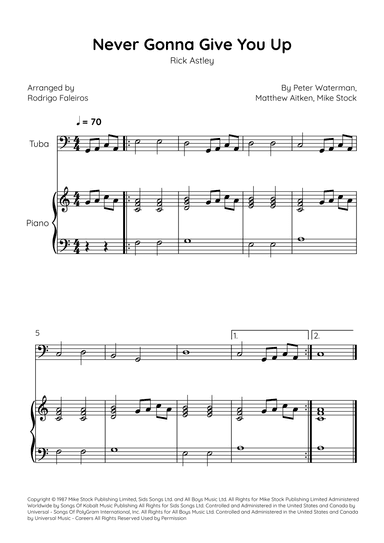 Never Gonna Give You Up (arr. Rodrigo Faleiros)