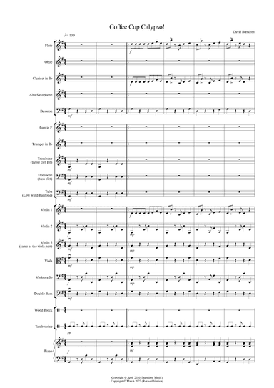 Coffee Cup Calypso! for Beginning School Orchestra