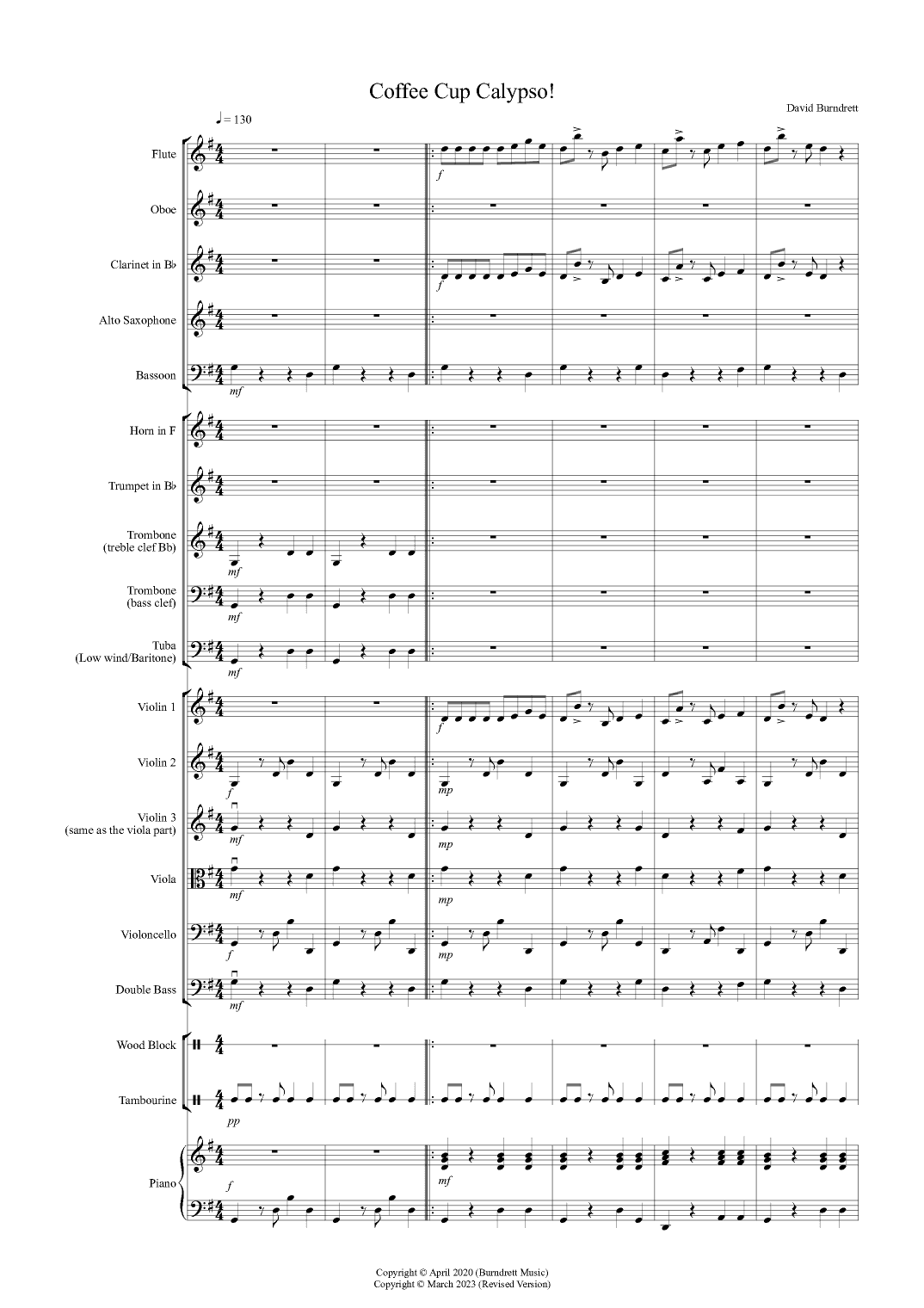 Coffee Cup Calypso! for Beginning School Orchestra