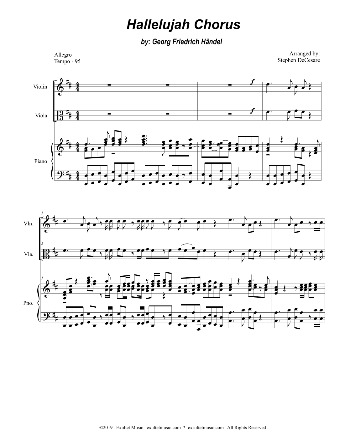 Hallelujah Chorus (Duet for Violin and Viola) (arr. Stephen DeCesare)