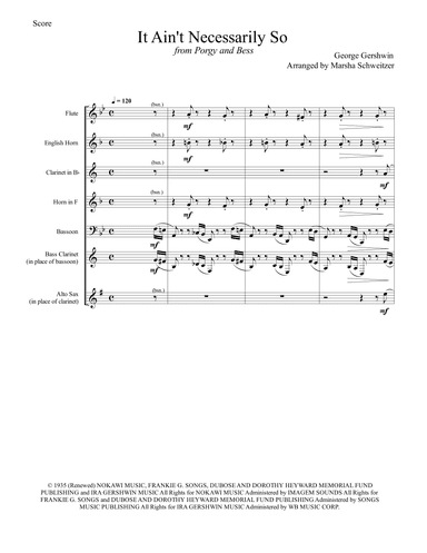 It Ain't Necessarily So (arr. Marsha Schweitzer)