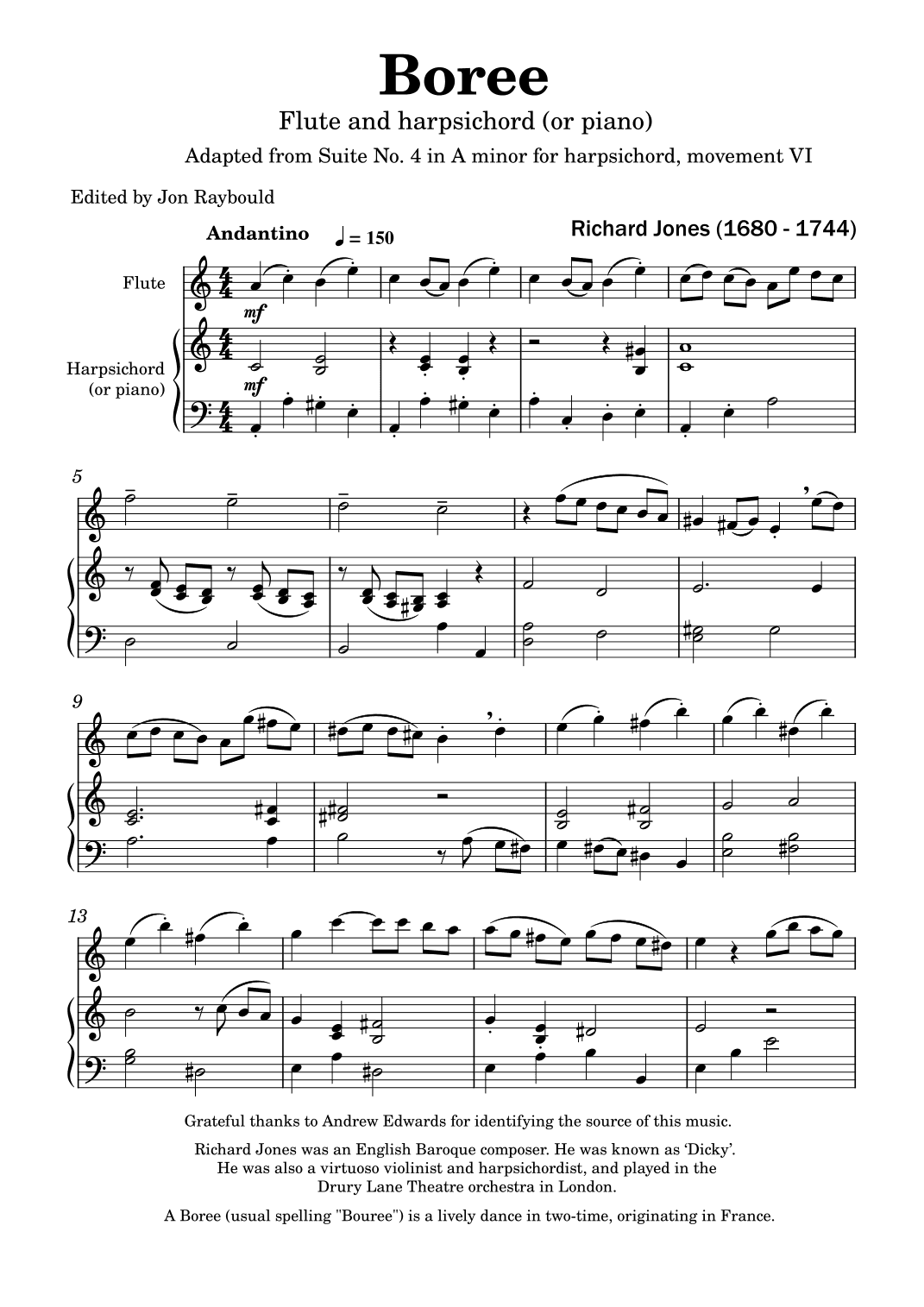 Boree by Richard Jones (arr. Jon Raybould)